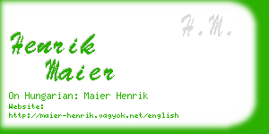 henrik maier business card
